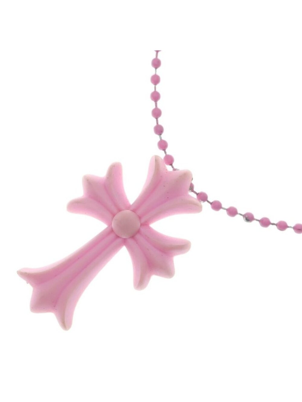 Chrome Hearts Rubber CH Small CH Cross Necklace Silicone Pink